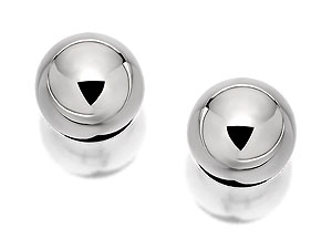 Unbranded 9ct White Gold Ball Stud Earrings 8mm - 070491