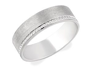 Unbranded 9ct White Gold Beaded Wedding Ring 182416-U