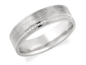 Unbranded 9ct White Gold Beaded Wedding Ring 182466-J