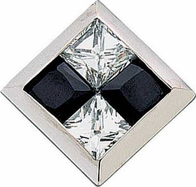 Unbranded 9ct White Gold Black and White Cubic Zirconia