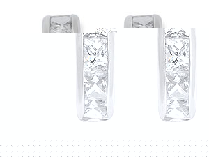 Unbranded 9ct White Gold Channel Set Princess Cut Cubic