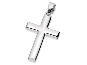 Unbranded 9ct White Gold Classic Cross - 186343