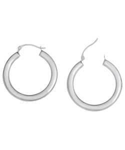 Unbranded 9ct white gold creole earrings