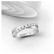 Unbranded 9CT WHITE GOLD CUBIC ZIRCONIA CROSSOVER RING, L