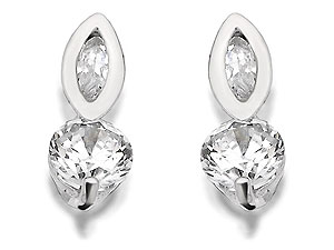 Unbranded 9ct White Gold Cubic Zirconia Earrings - 073218