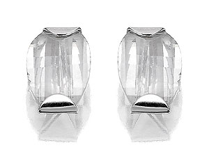 Unbranded 9ct-White-Gold-Cubic-Zirconia-Earrings-073105