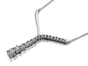 Unbranded 9ct White Gold Cubic Zirconia Necklet - 187049