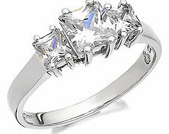Unbranded 9CT WHITE GOLD CUBIC ZIRCONIA PRINCESS CUT
