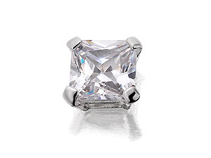 Unbranded 9ct-White-Gold-Cubic-Zirconia-Single-Earring--5mm-073447