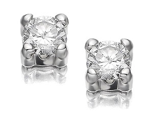 Unbranded 9ct-White-Gold-Cubic-Zirconia-Solitaire-Earrings--4mm-072735