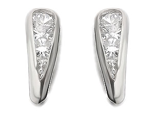 Unbranded 9ct White Gold Cubic Zirconia Trilogy Curve