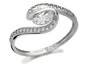 Unbranded 9ct-White-Gold-Cubic-Zirconia-Twist-Ring-186571