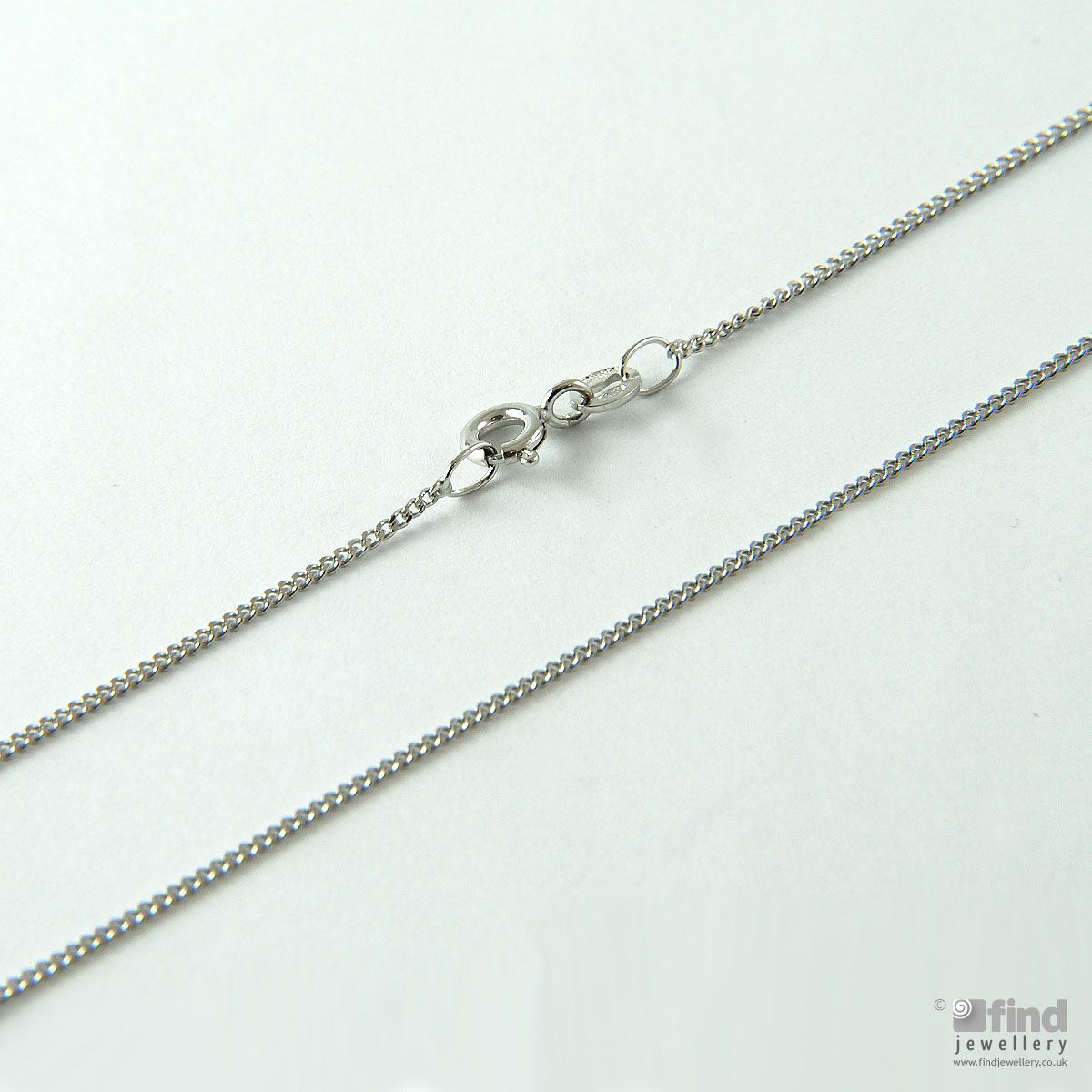 Unbranded 9ct White Gold Curb Chain 22 inches