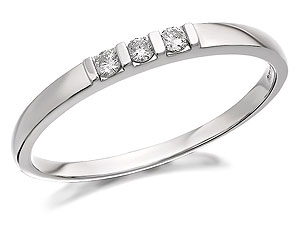 Unbranded 9ct White Gold Dainty Diamond Trilogy Ring 9pts