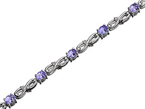 Unbranded 9ct-White-Gold-Diamond-And-Tanzanite-Bracelet--13pts-049543