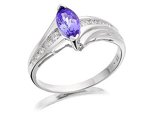 Unbranded 9ct-White-Gold-Diamond-And-Tanzanite-Ring--0.33ct-047123