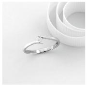 Unbranded 9CT WHITE GOLD DIAMOND BYPASS RING, S