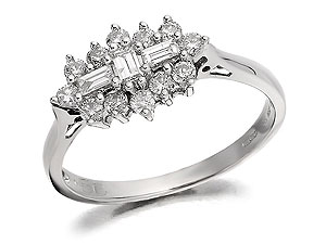 Unbranded 9ct-White-Gold-Diamond-Cluster-Ring--0.5ct-047980