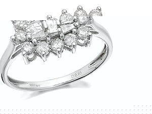 Unbranded 9ct White Gold Diamond Cluster Ring 0.65ct -