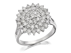 Unbranded 9ct White Gold Diamond Cluster Ring 047107-L
