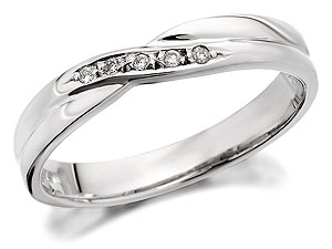 Unbranded 9ct White Gold Diamond Crossover Brides Wedding