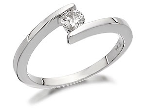 Unbranded 9ct White Gold Diamond Crossover Ring 0.25ct