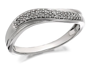 Unbranded 9ct White Gold Diamond Crossover Ring 15pts -