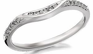 Unbranded 9ct White Gold Diamond Curved Wishbone Ring