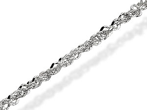 Unbranded 9ct White Gold Diamond Cut Twisted Curb