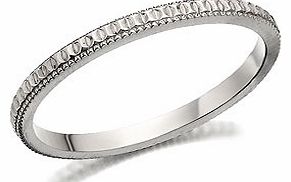 Unbranded 9ct White Gold Diamond Cut Wedding Ring 2mm -
