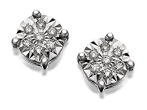 Unbranded 9ct White Gold Diamond Earrings - 049670