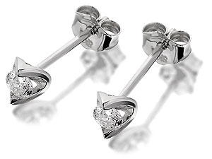 Unbranded 9ct White Gold Diamond Earrings 20pts per pair