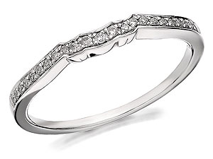 Unbranded 9ct White Gold Diamond Fitted Wedding Band