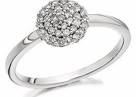 Unbranded 9ct White Gold Diamond Four Tier Cluster Ring