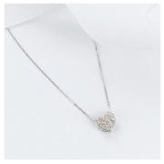 Unbranded 9CT WHITE GOLD DIAMOND FULL HEART PENDANT