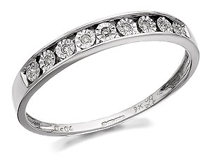 Unbranded 9ct White Gold Diamond Half Eternity Ring - 047721