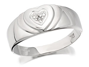 Unbranded 9ct White Gold Diamond Heart Ring - 182945