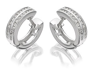 Unbranded 9ct-White-Gold-Diamond-Huggie-Earrings--0.25ct-per-pair-045513