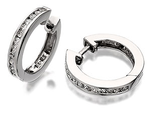 Unbranded 9ct White Gold Diamond Huggie Earrings 0.25ct