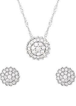 Unbranded 9ct White Gold Diamond Pendant and Earring Set