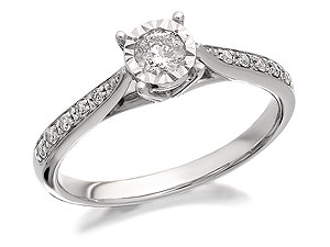 Unbranded 9ct White Gold Diamond Ring 0.25ct - 047718