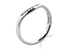 Unbranded 9ct White Gold Diamond-Set Brides Wedding Band