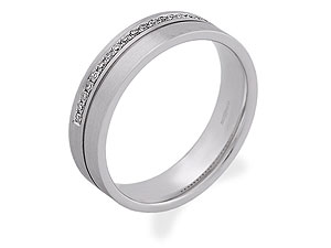 Unbranded 9ct White Gold Diamond-Set Brides Wedding Ring