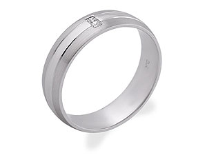 Unbranded 9ct-White-Gold-Diamond-Set-Grooms-Wedding-Ring-182426