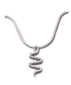 9ct White Gold Diamond Snake Pendant