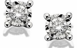 Unbranded 9ct White Gold Diamond Solitaire Earrings 16pts