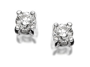 Unbranded 9ct White Gold Diamond Solitaire Earrings 20pts