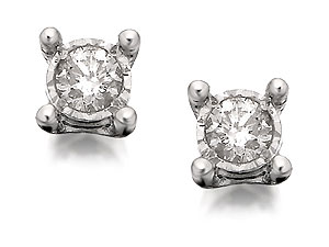 Unbranded 9ct White Gold Diamond Solitaire Earrings 5pts