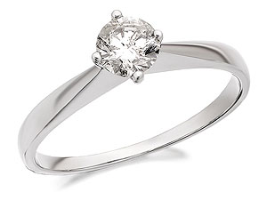 Unbranded 9ct White Gold Diamond Solitaire Ring 0.5ct -