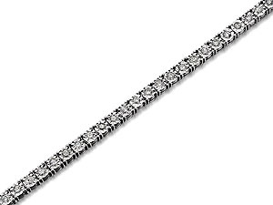Unbranded 9ct White Gold Diamond Tennis Bracelet 2 Carats